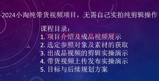 2024小淘学社纯带货视频项目,无需自己实拍纯编排操作 -1 【网赚项目】2024小淘学社纯带货视频项目,无需自己实拍纯编排操作