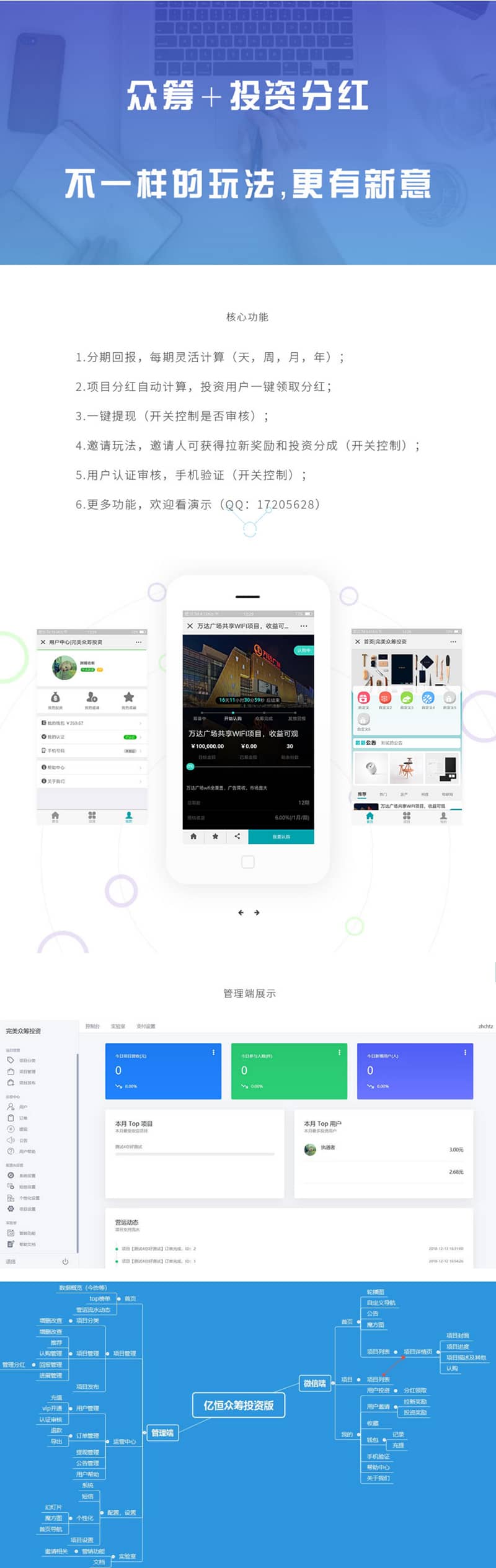 众筹投资分红版 V1.0.6 原版 微擎功能模块 - 微信小程序 --飞猪资源网