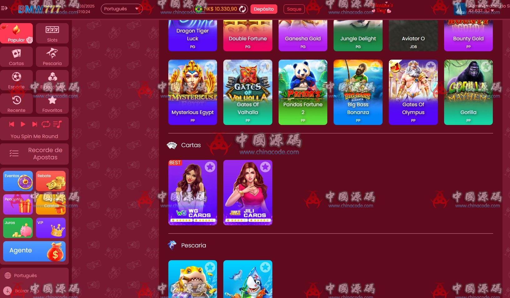 《BMW777》PG游戏平台源码 H5-第2张