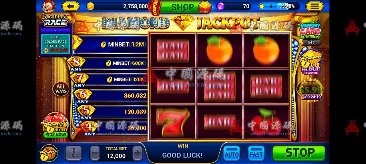【置顶】英文SLOTS《Golden City Casino》源码 H5-第19张