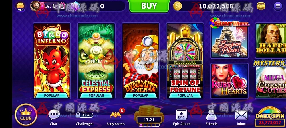 【置顶】英文SLOTS《Club Vegas Slots》源码 - 手游源码 --飞猪资源网
