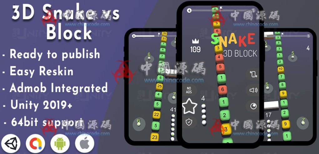 《3D Snake vs Block》源码 - 手游源码 --飞猪资源网