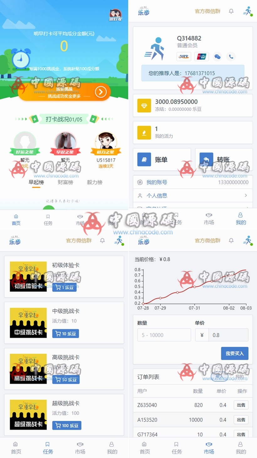 价值5888区块链早起乐步打卡项目（深蓝引擎Z）趣步模式+完整数据+全开源源码 - 网站源码 --飞猪资源网