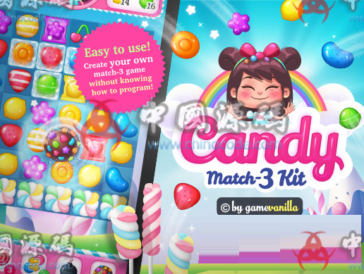Unity糖果三消除游戏源码Candy Match 3 Kit v1.1.1 - 手游源码 --飞猪资源网