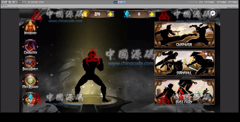 Unity3d游戏《暗影格斗》源码 - 手游源码 --飞猪资源网