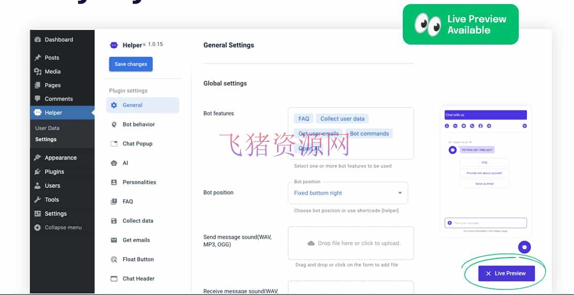 图片[2]-【wordpress插件】WordPress 插件 OpenAI 聊天机器人 – Helper助手破解版 1.0.18-吾图资源网
