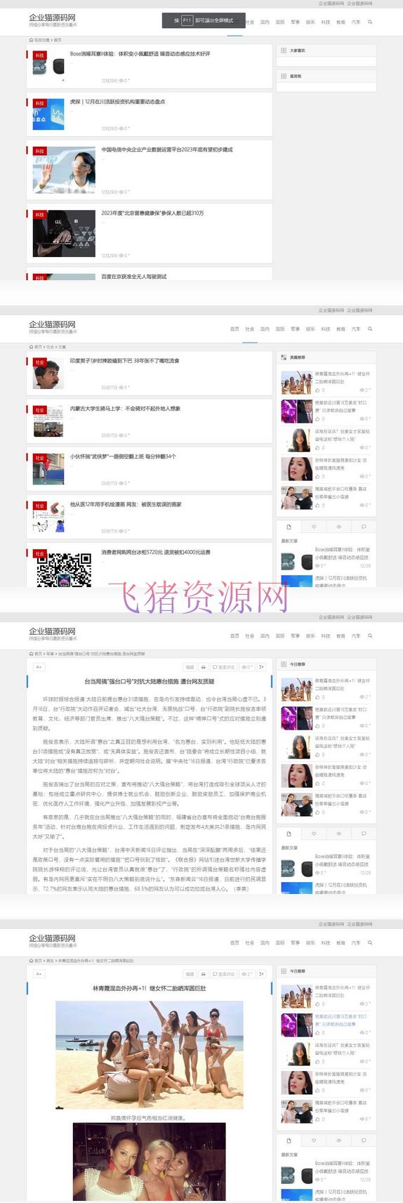 [php源码] WordPress内核站群全自动新闻采集发布源码 - wordpress模板插件 --飞猪资源网