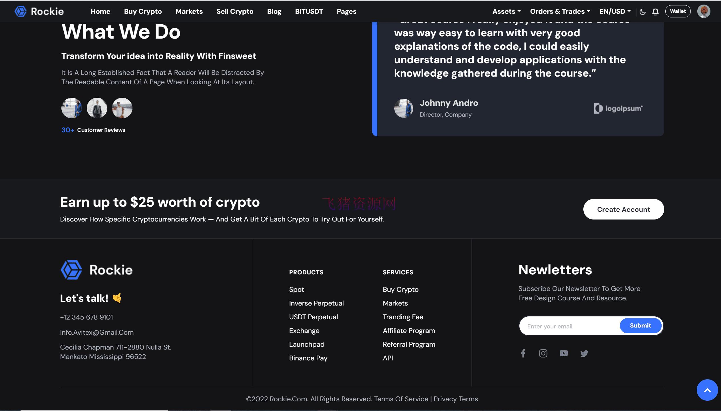 图片[2]-【网站模板】六首页加密货币交易所Web前端ReactJS网站模板-吾图资源网