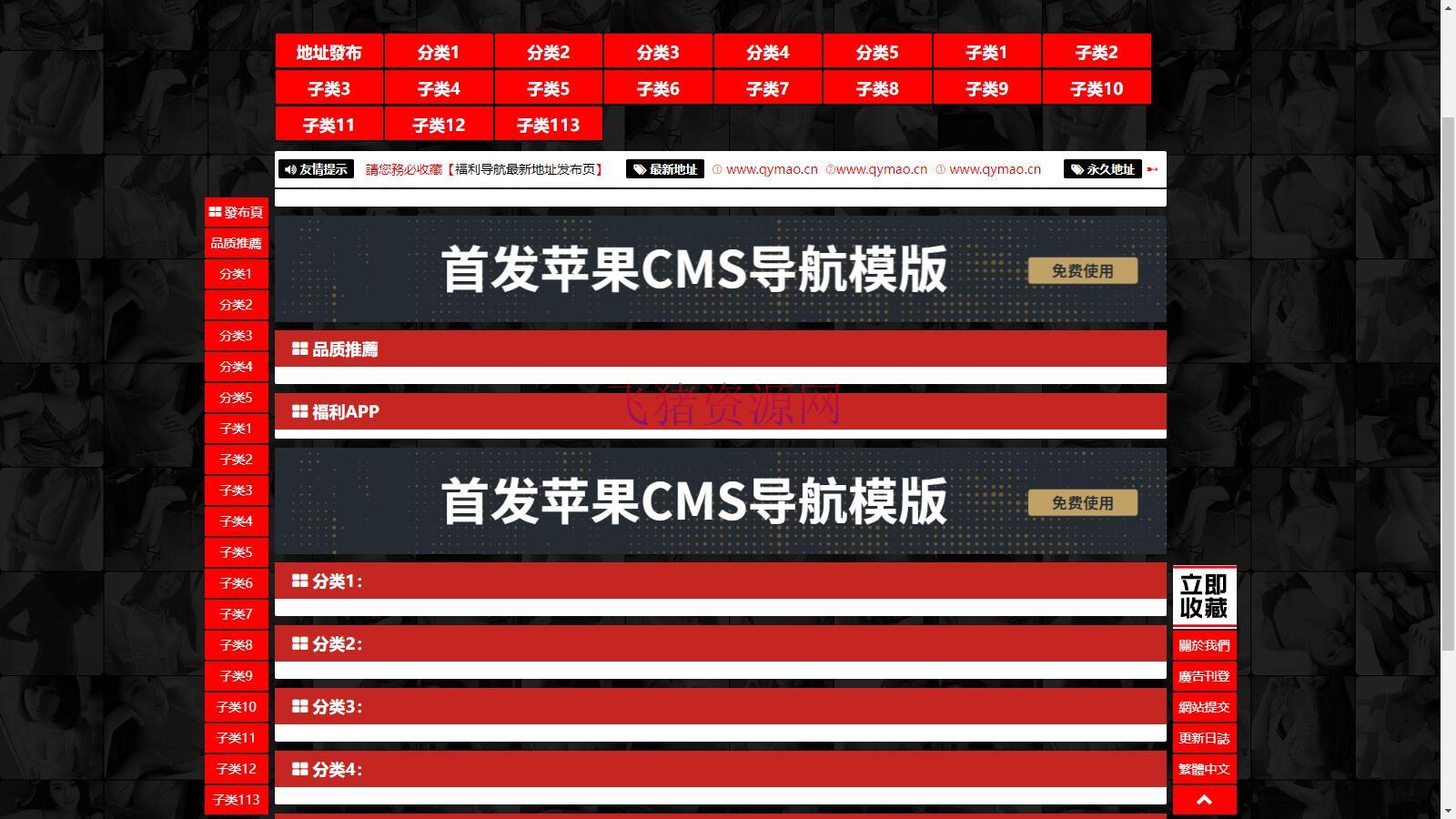 【网站源码】首发苹果cms导航模版，支持批量检测 - 其他模板插件 --飞猪资源网