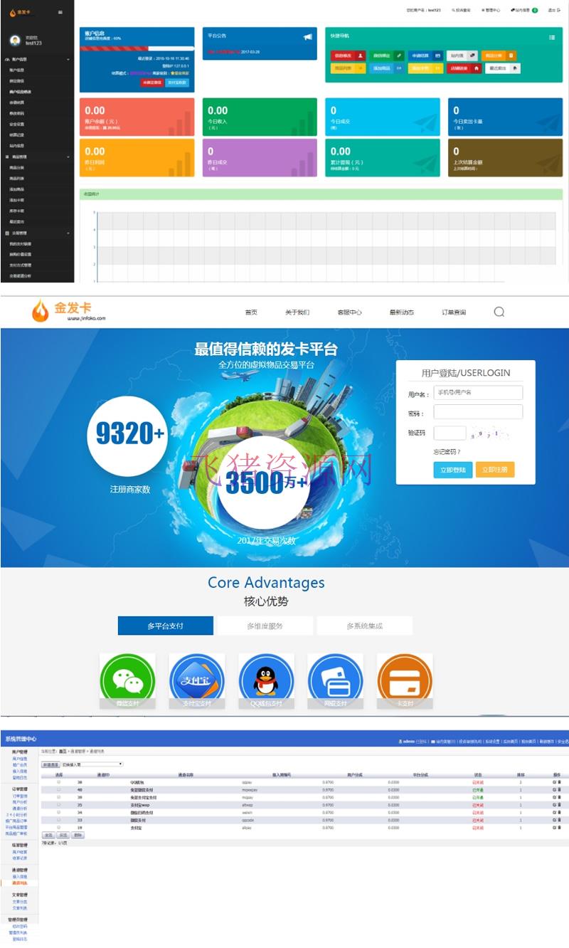 金发卡企业级发卡平台源码 界面友好 支付通道齐全 运营级发卡平台源码 - 免费源码 飞猪资源网-飞猪资源网