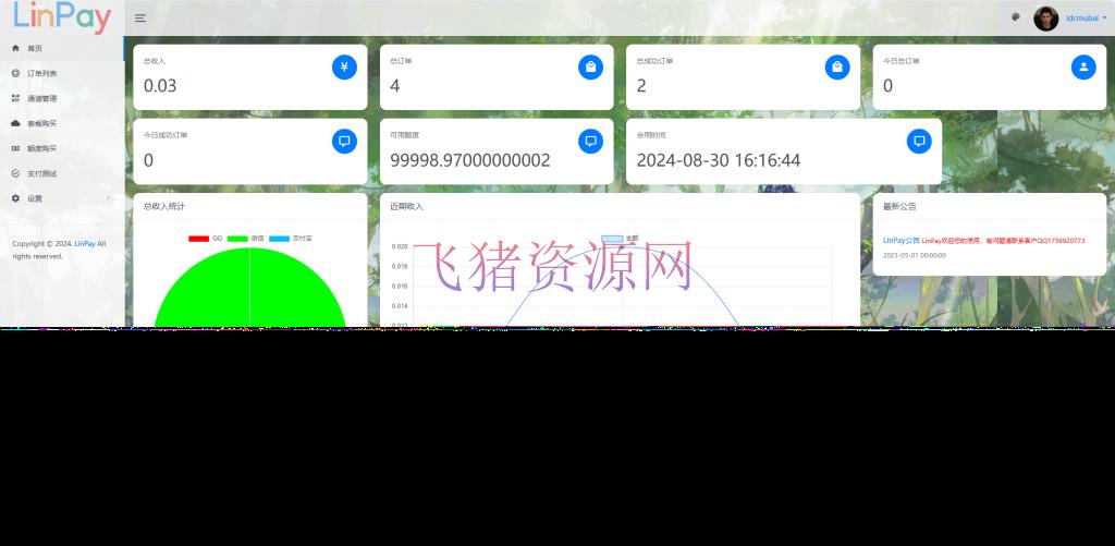 【网站源码】2024首发最新LinPay码支付免授权版，LinPay码支付官网，码支付，源支付 - 其他源码 --飞猪资源网