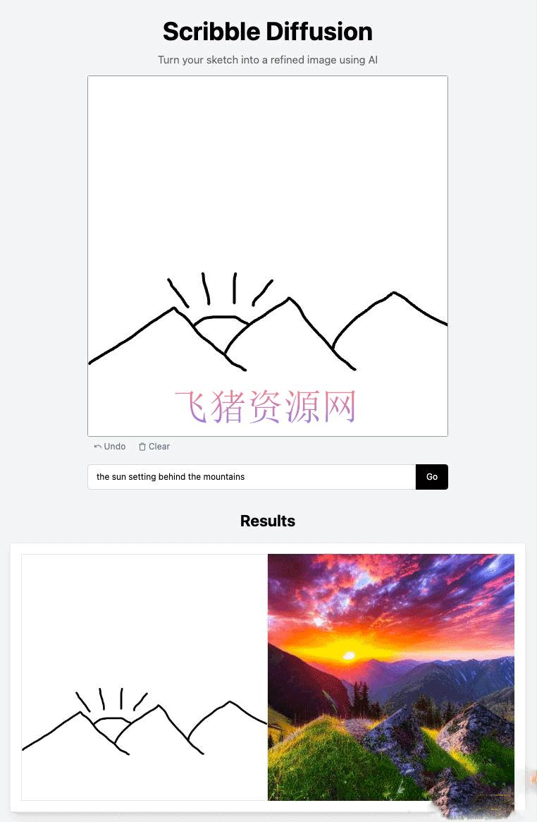 [其他源码] Scribble Diffusion 开源涂鸦 AI 绘画草图变成精致图像源码 - 其他源码 --飞猪资源网