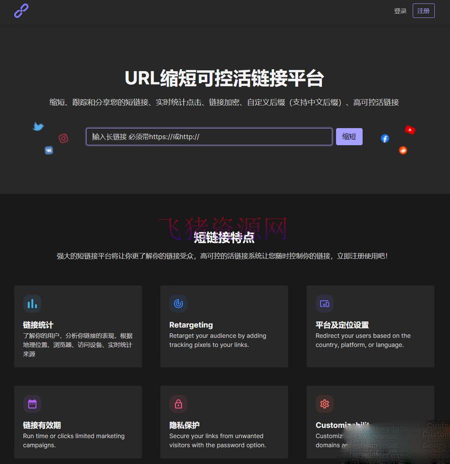 [php源码] PHPShort轻量级网址缩短程序源码开心版，内含汉化包 - PHP源码 --飞猪资源网
