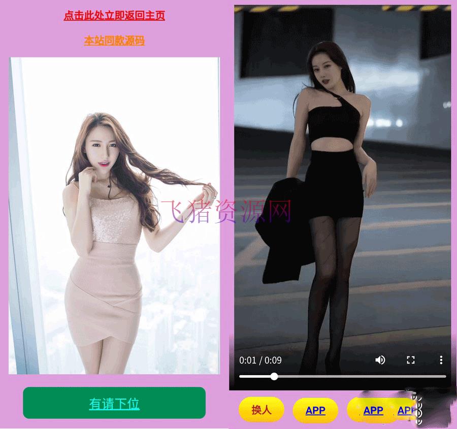 [php源码] 随机小姐姐美女鉴赏php源码 - PHP源码 --飞猪资源网