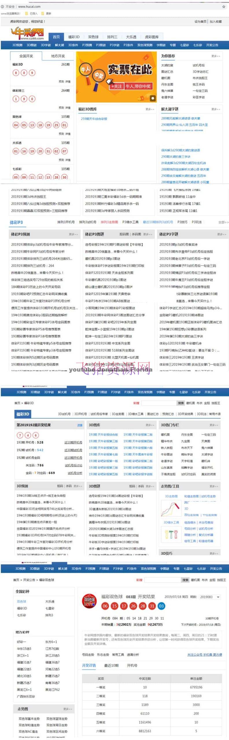 仿牛彩网彩摘网彩票预测资讯网站整站源码+手机移动端 基于帝国CMS开发 附安装教程 - 棋牌源码 --飞猪资源网