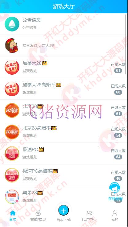 【网站源码】全网首发+旗舰28完美运营Java版高仿28圈+彩种丰富+机器人+眯牌 - 棋牌源码 --飞猪资源网