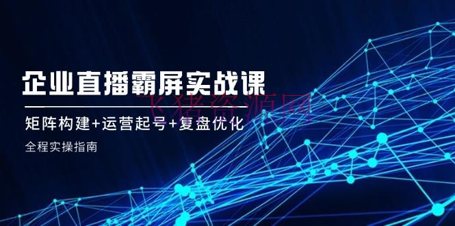 【直播】企 业 直 播 霸 屏实战课：矩阵构建+运营起号+复盘优化，全程实操攻略 - 爆粉引流 - 直播, 直播霸屏-飞猪资源网
