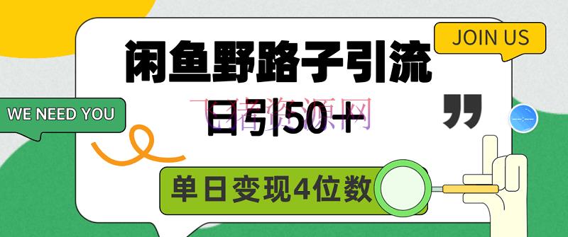 【吸粉引流】闲鱼野路子引流创业粉，日引50＋，单日变现四位数 - 爆粉引流 飞猪资源网-飞猪资源网