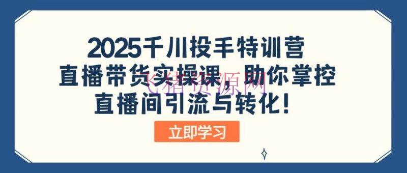 【抖音运营】2025千川投手特训营：直播带货实操课，助你掌控直播间引流与转化！ - 抖音快手 - 千川投放, 抖音运营, 直播带货-飞猪资源网