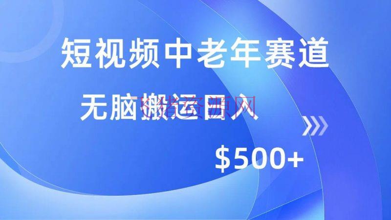 【短视频运营】短视频中老年赛道，操作简略，多渠道收益，无脑转移日入500+ - 抖音快手 - 短视频运营-飞猪资源网
