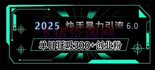 【网赚项目】2025年快手6.0保姆级教程震慑来袭，单日狂吸300+精准创业粉 - 抖音快手 - 快手, 网赚项目-飞猪资源网