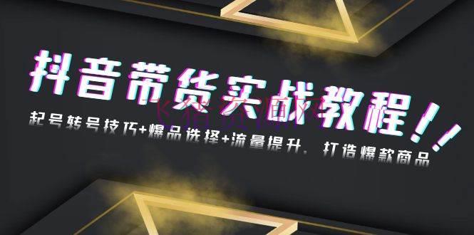 【抖音运营】抖音带货实战教程：起号转号技巧+爆品挑选+流量提高，打造爆款产品 - 抖音快手 - 抖音带货, 抖音运营-飞猪资源网