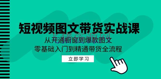 【网赚项目】短视频图文带货实战课：从注册橱窗到爆款图文，零根底入门到精通带货 - 抖音快手 - 图文带货, 短视频运营, 网赚项目-飞猪资源网