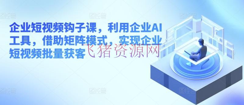 【短视频运营】企业短视频钩子课，使用企业AI东西，凭借矩阵形式，完成企业短视频批量获客 - 抖音快手 - Ai工具, AI智能, 短视频运营-飞猪资源网