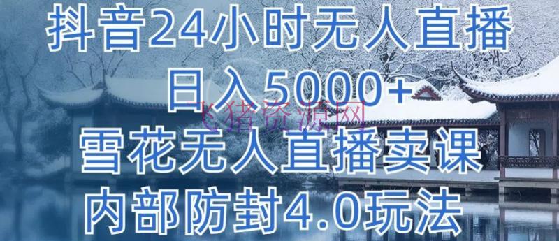 【抖音运营】抖音24小时无人直播 单日转5000+，雪花无人直播卖课，内部防封4.0玩法【揭秘】 - 抖音快手 - 抖音运营, 无人直播-飞猪资源网