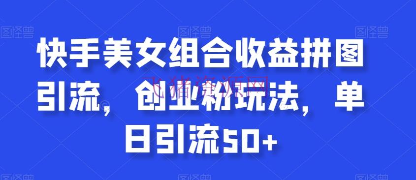 【短视频运营】快手美人组合收益拼图引流，创业粉新玩法，单号日引流50+【揭秘】 - 抖音快手 - 吸粉引流, 爆粉引流, 短视频运营-飞猪资源网