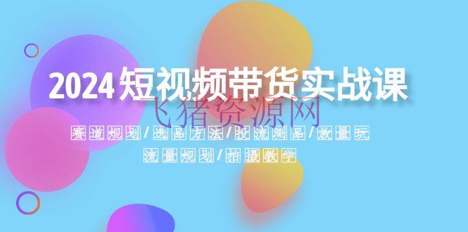 【抖音快手】2024短视频带货实战课：赛道规划·选品办法·投流测品·放量玩法·流量规划 - 抖音快手 飞猪资源网-飞猪资源网
