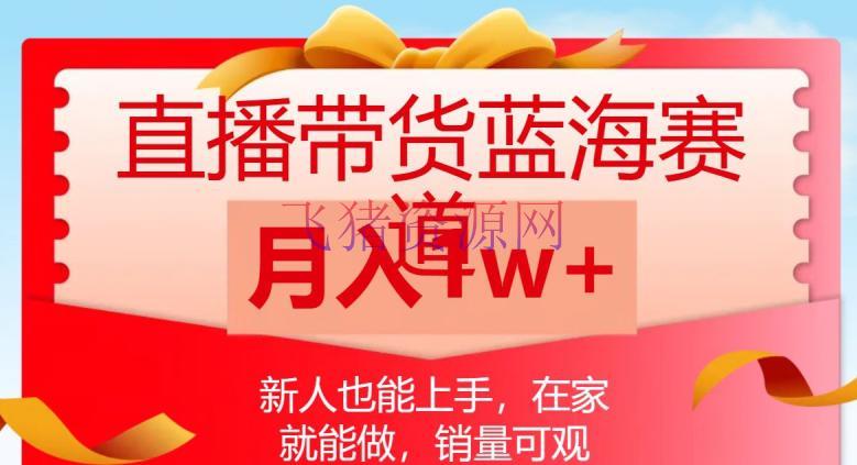 【网赚项目】直播带货蓝海赛道，新人也能上手，在家就能做，销量可观，月入1W【揭秘】 - 抖音快手 - 直播带货, 网赚项目-飞猪资源网