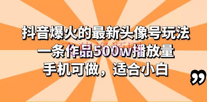 抖音头像号玩法共享，一条著作500w播放量，合适小白，多种变现方法 - 抖音快手 --飞猪资源网
