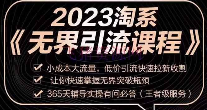 【淘宝运营】2023淘系无界引流实操课程，​小投入大流量，低成本引流快速拉新，让你敏捷把握打破瓶颈的无界引流技巧！ - 淘宝 - 引流实操, 运营-飞猪资源网