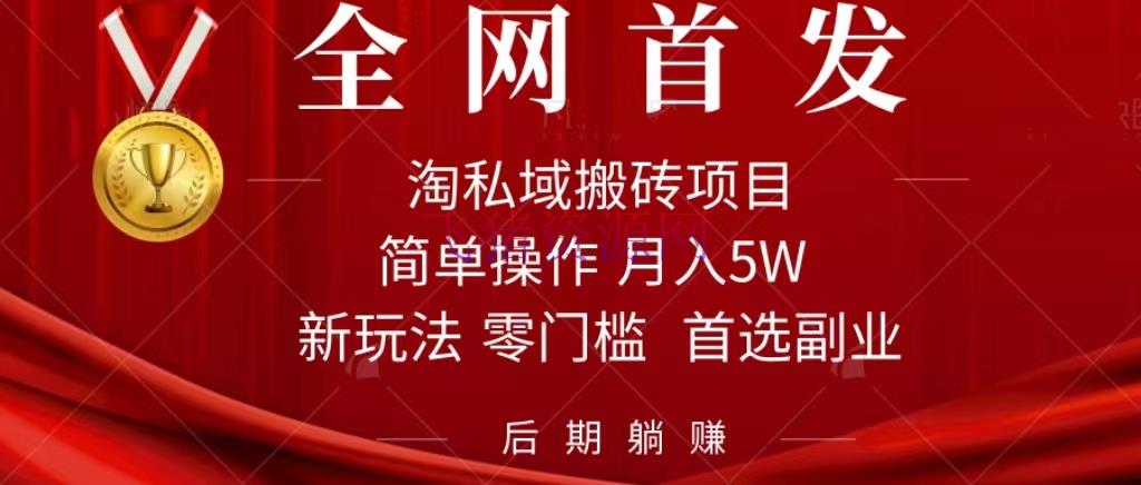 【网赚项目】淘私域搬砖项目，使用信息差月入5W，每天无脑操作1小时，后期躺赚 - 淘宝 - 网创项目-飞猪资源网