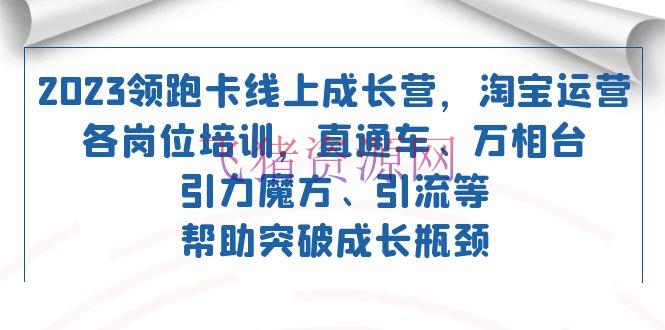【淘宝运营】2023领跑·卡 线上生长营 淘宝运营各岗位培训 直通车 万相台 引力魔方 引流 - 淘宝 - 电商运营, 运营-飞猪资源网