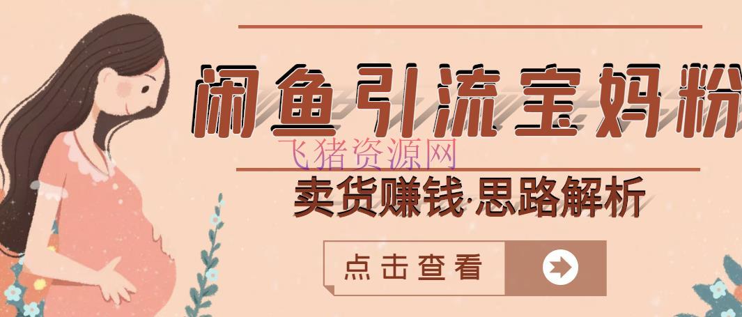 【闲鱼电商】闲鱼引流宝妈粉+卖货挣钱一个月收益30000+（实操视频教程） - 淘宝 - 引流变现, 电商运营, 网赚项目, 赚钱项目, 闲鱼引流, 闲鱼电商-飞猪资源网