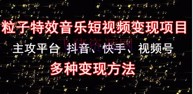 【短视频运营】《粒子特效音乐短视频变现项目》主攻渠道 抖音、快手、视频号 多种变现办法 - 抖音快手 - 快手, 抖音直播, 抖音运营, 短视频, 短视频变现项目, 短视频运营, 视频号, 赚钱项目-飞猪资源网