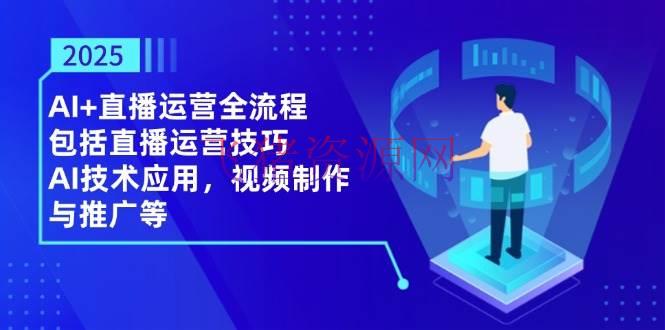 2025AI+直播运营全流程，包含直播运营技巧，AI技能使用，视频制造与推行等 - 网赚项目 - AI变现, AI直播-飞猪资源网