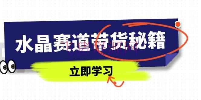 【网赚项目】水晶赛道带货秘籍，国学结合、短视频起号、拍照技巧、直播话术等内容 - 网赚项目 - 网赚项目-飞猪资源网
