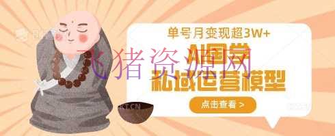 【网赚项目】AI国学私域运营模型，单号月变现过W - 网赚项目 - 网赚项目-飞猪资源网