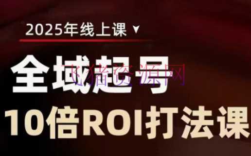 【网赚项目】2025全域起号10倍ROI打法课，助你提高直播间的出资回报率 - 网赚项目 - 直播间运营, 网赚项目-飞猪资源网