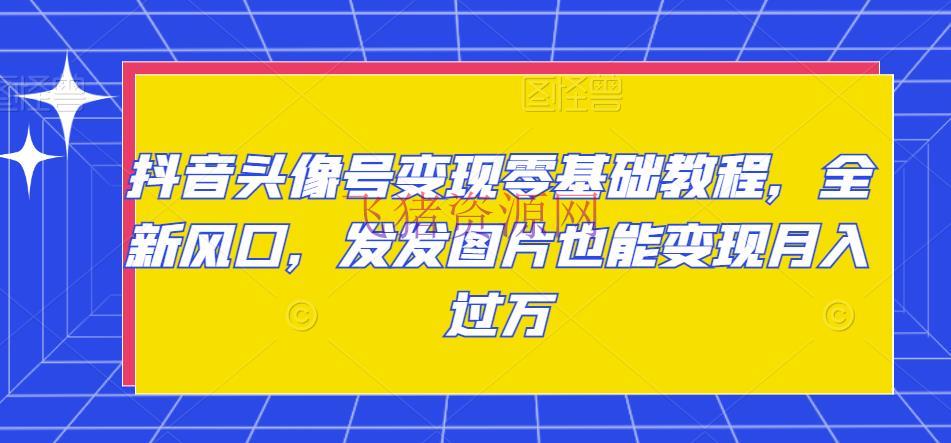 【抖音运营】抖音头像号变现零基础教程，全新风口，发发图片也能变现月入过万 - 抖音快手 - 引流变现, 抖音头像号, 抖音赚钱, 抖音运营, 短视频变现, 短视频运营-飞猪资源网
