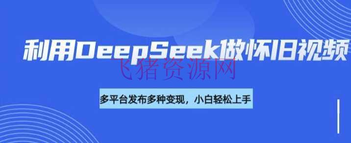 使用DeepSeek做怀旧视频，流量号多渠道变现能力强 - 网赚项目 - DeepSeek-飞猪资源网