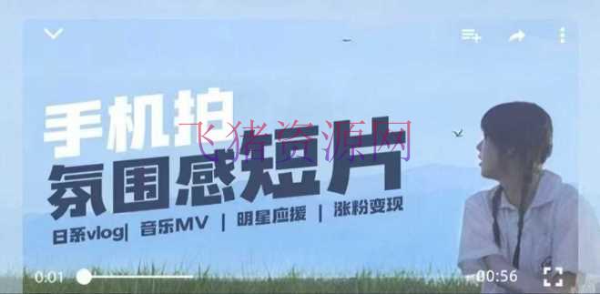 【网赚项目】用手机拍微剧情短片，运用镜头记载美好生活，设备+创造+拍照+后期，制造全流程一扫而光 - 网赚项目 - 微剧情短片, 网赚项目-飞猪资源网