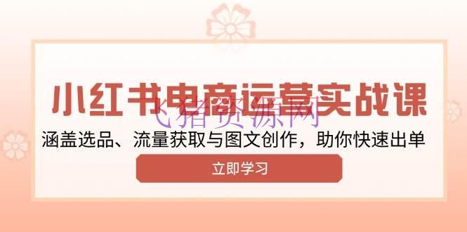 小红书变现运营实战课，包括选品、流量获取与图文创造，助你快速出单 - 网赚项目 --飞猪资源网