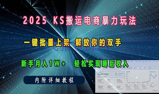 【网赚项目】ks转移电商暴力玩法 一键批量上架 解放你的双手 新手月入1w +轻松… - 网赚项目 - 电商搬运, 网赚项目-飞猪资源网