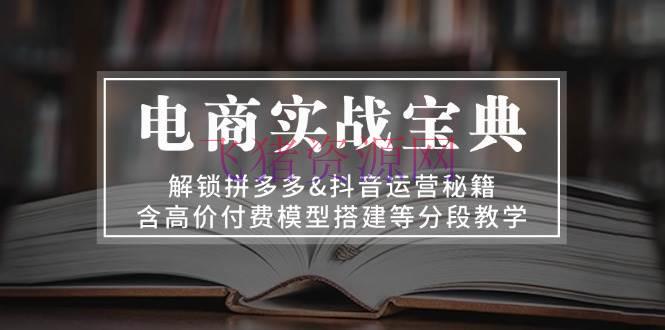 【电商运营】电商实战宝典 解锁拼多多&抖音运营秘籍 含高价付费模型建立等分段教育 - 拼多多 - 抖音小店, 电商运营-飞猪资源网