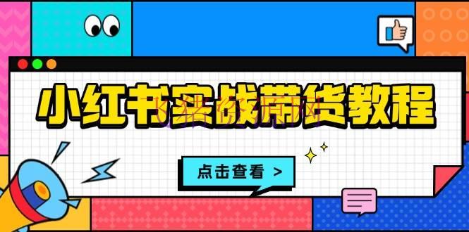 【网赚项目】小红书实战带货教程：从开店到选品、笔记制造、发货、售后等全方位辅导 - 网赚项目 - 小红书实战, 小红书带货, 网赚项目-飞猪资源网