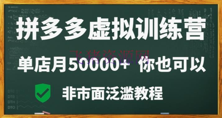 【电商运营】拼多多虚拟产品电商训练课：月入30000+你也行，暴利安稳，持久副业首选 - 拼多多 - 电商运营, 虚拟电商-飞猪资源网